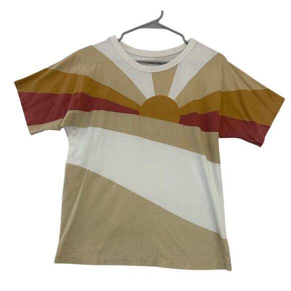 Faherty Soleil Short Sleeve Top M Sunshine Casual Tee - Picture 1 of 7